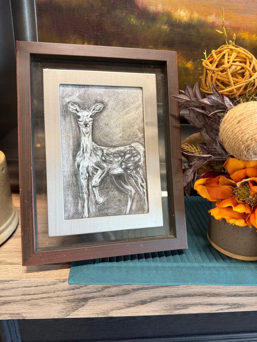 Deer Artwork 4x6 framed