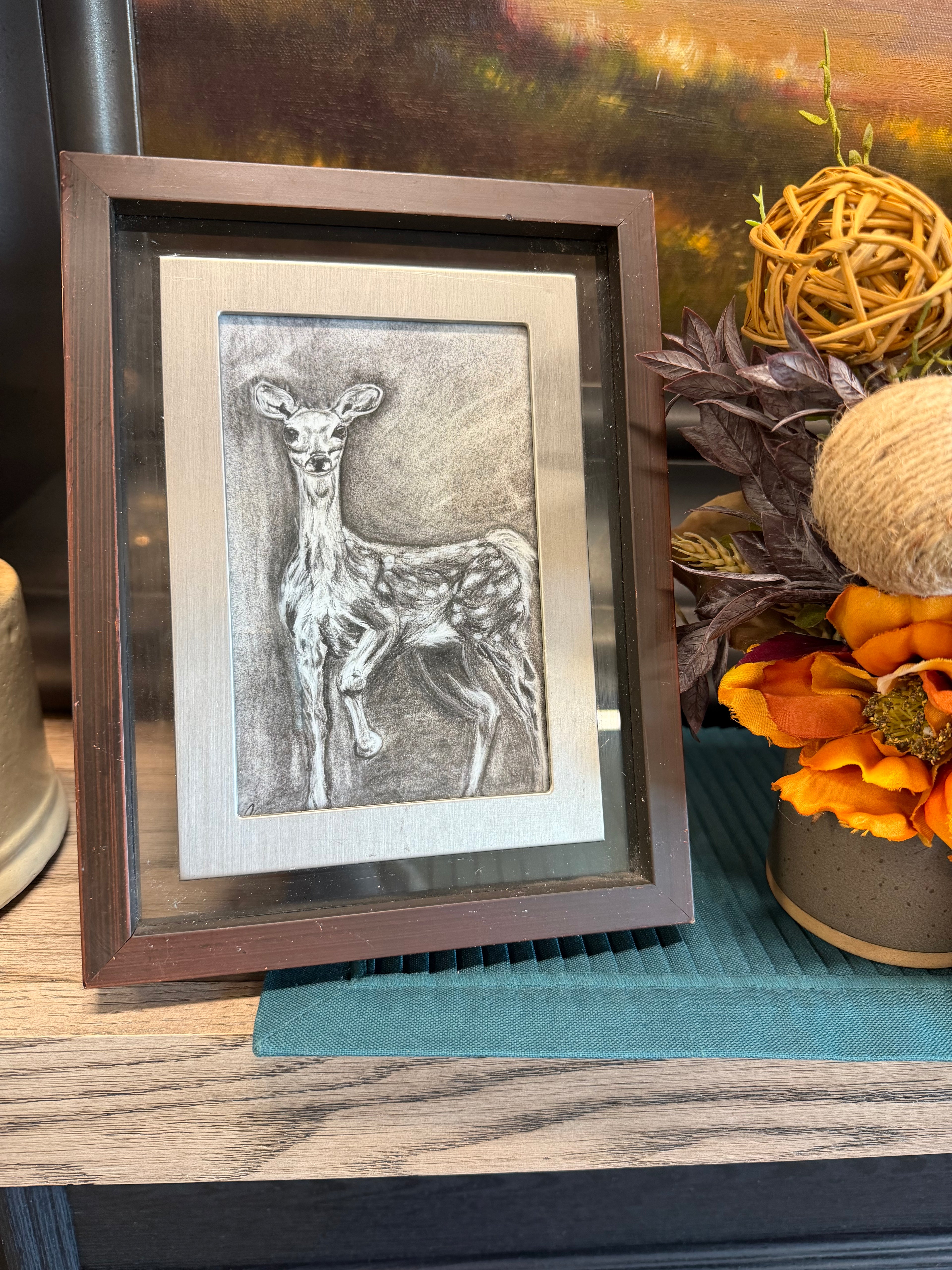 Deer Artwork 4x6 framed