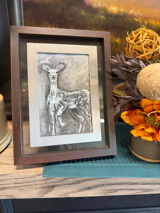 Deer Artwork 4x6 framed