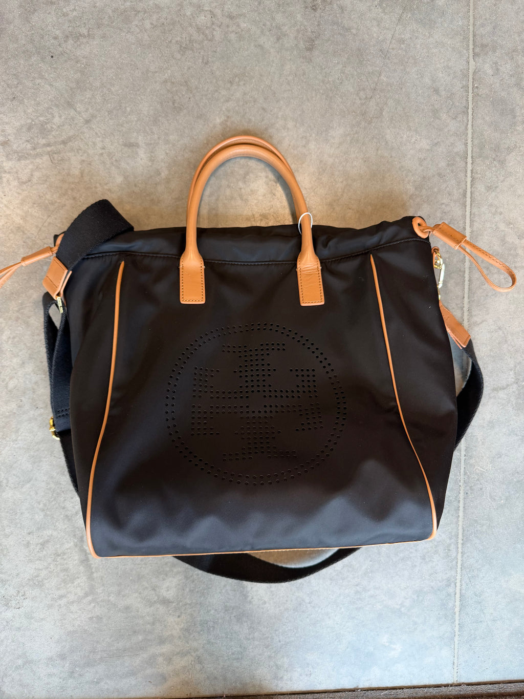 Tory Burch Perforated Logo Nylon Drawstring Tote Bag - Urban Thread