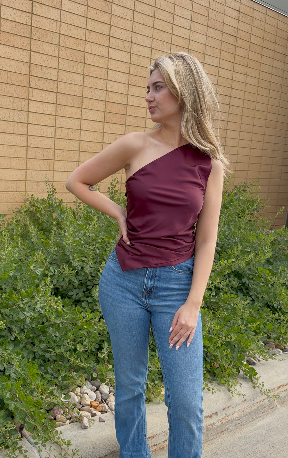 Asymmetrical Ruche Top