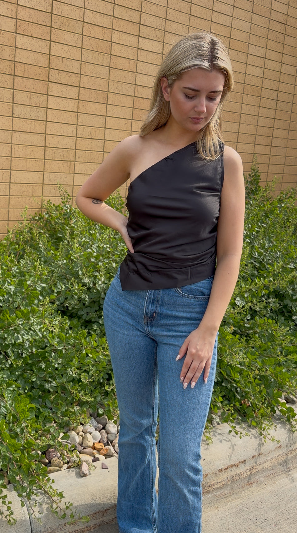 Asymmetrical Ruche Top