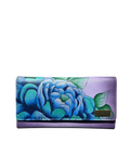 Floral wallet with blue flowers on a white background