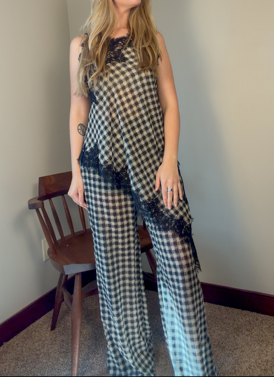 Gingham Set Pants
