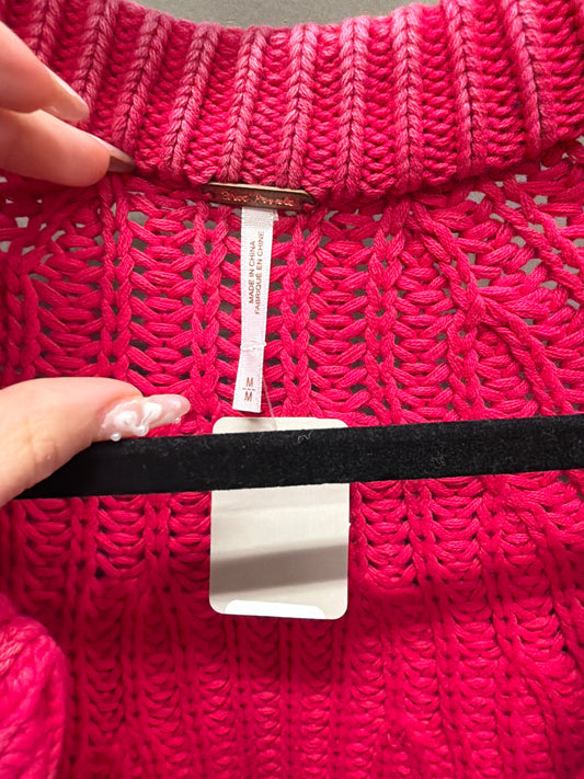 Pink Free People Sweater, Medium