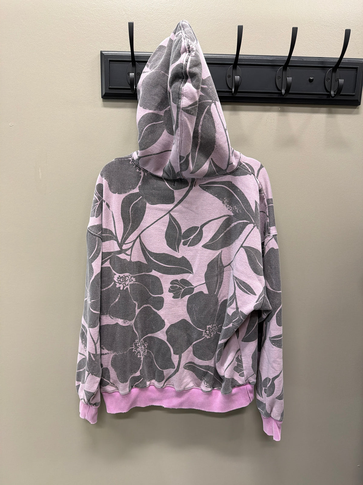 Purple with black floral We The Free Hoodie, Small