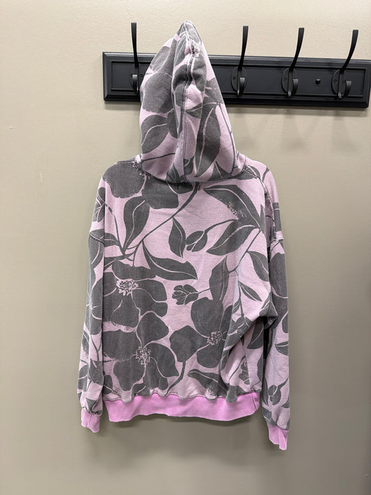 Purple with black floral We The Free Hoodie, Small